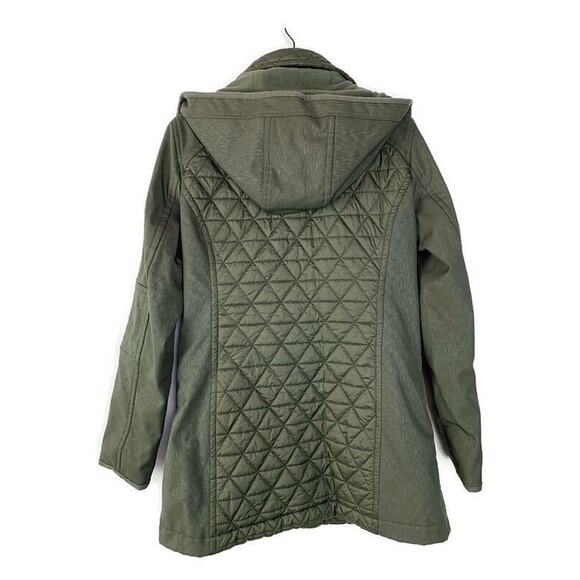 Marc New York Andrew Marc Womens Olive Green Quilted Jacket With Hood Size M - Picture 2 of 6